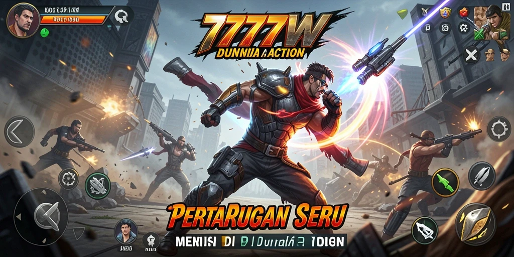 Screenshot aksi seru dalam permainan 7777W.