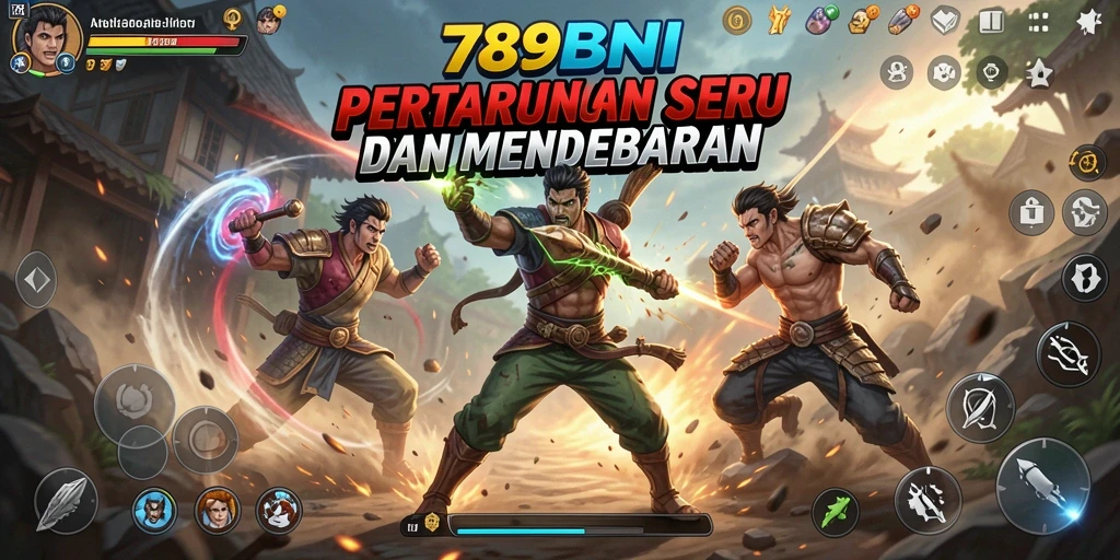Screenshot menunjukkan aksi pertarungan intens dalam 789BNI.