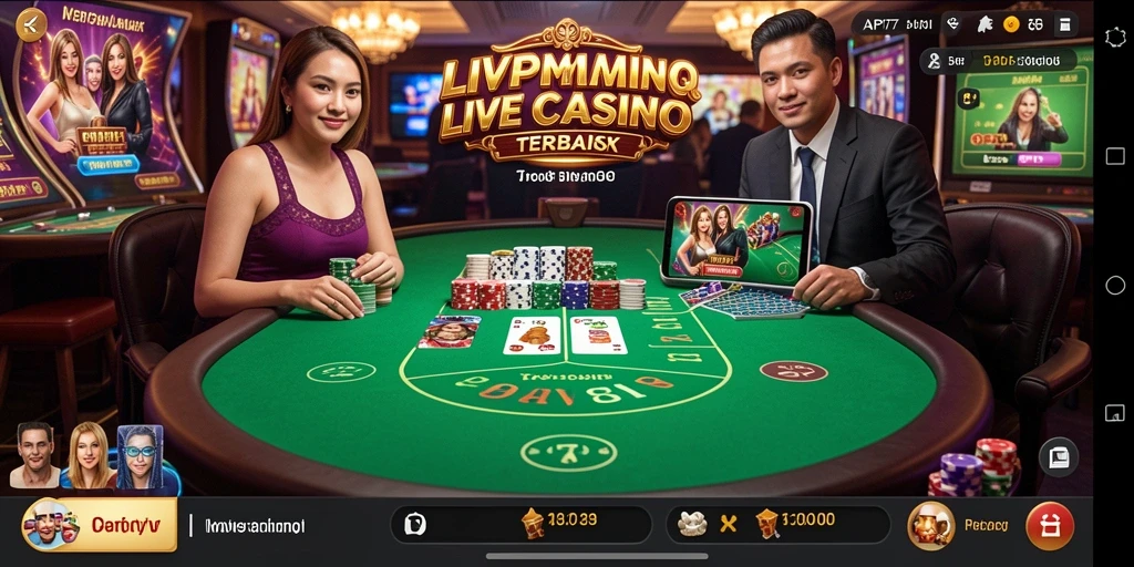 Screenshot gameplay API77 menampilkan suasana Live Casino yang seru.