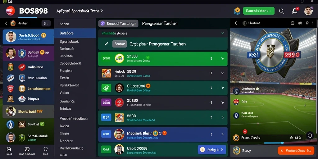 Tampilan antarmuka BOS898 yang menarik dengan fitur taruhan live.