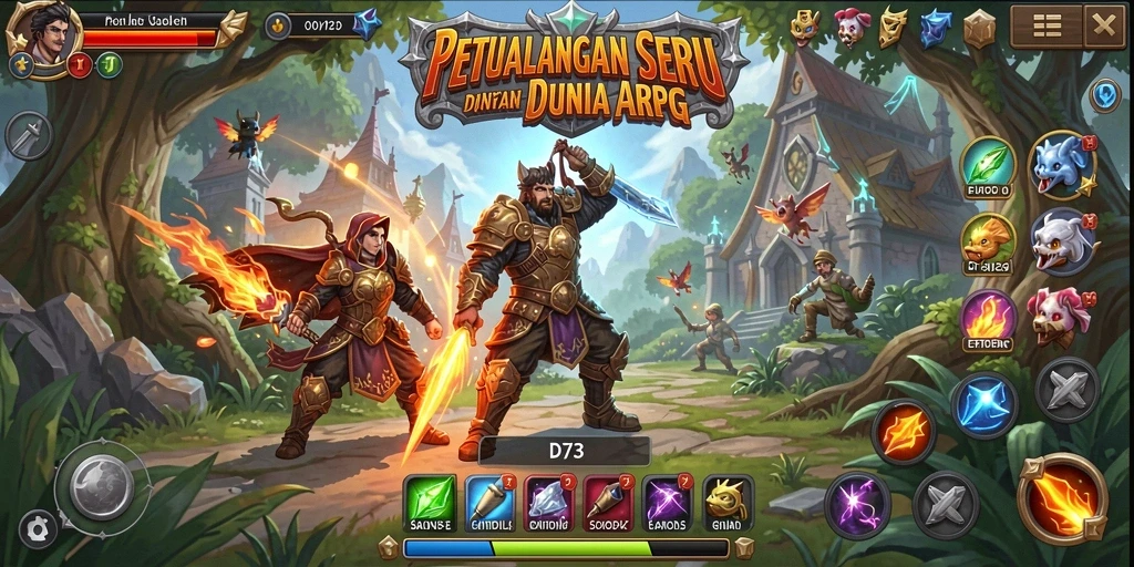 Tampilan gameplay D73 yang menakjubkan dalam dunia ARPG.