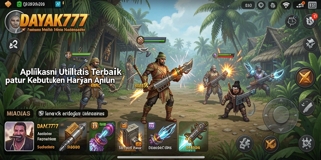 Tampilan antarmuka DAYAK777 dengan fitur-fitur utilitas yang memudahkan pengguna.