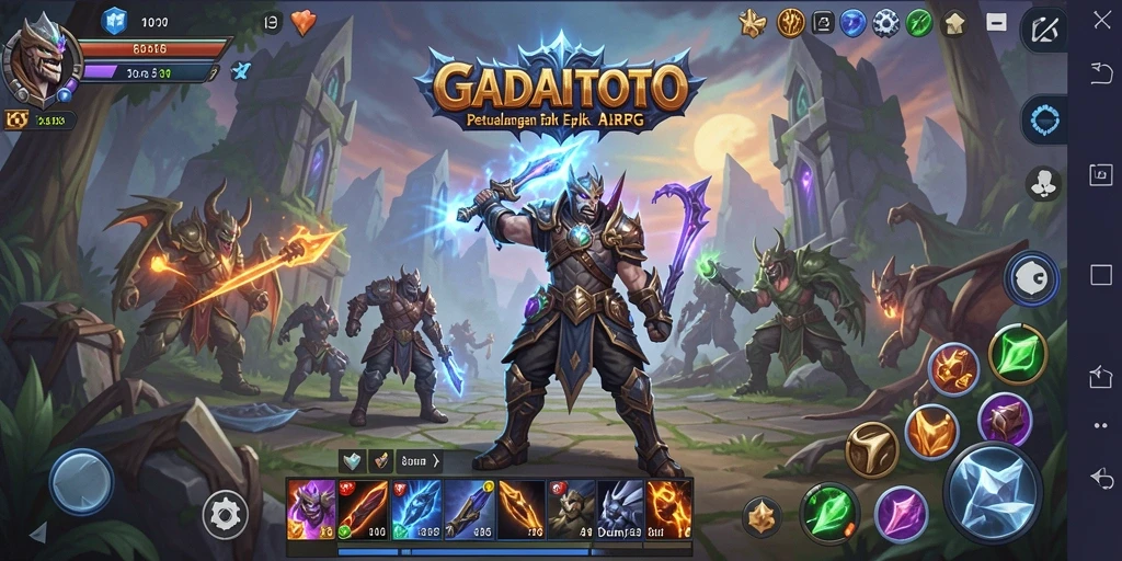 Gameplay GADAITOTO menampilkan aksi pertempuran yang mendebarkan.