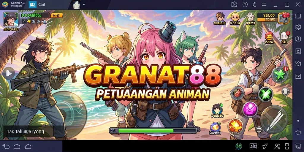 Tampilan gameplay GRANAT88 yang penuh warna dan dinamis.