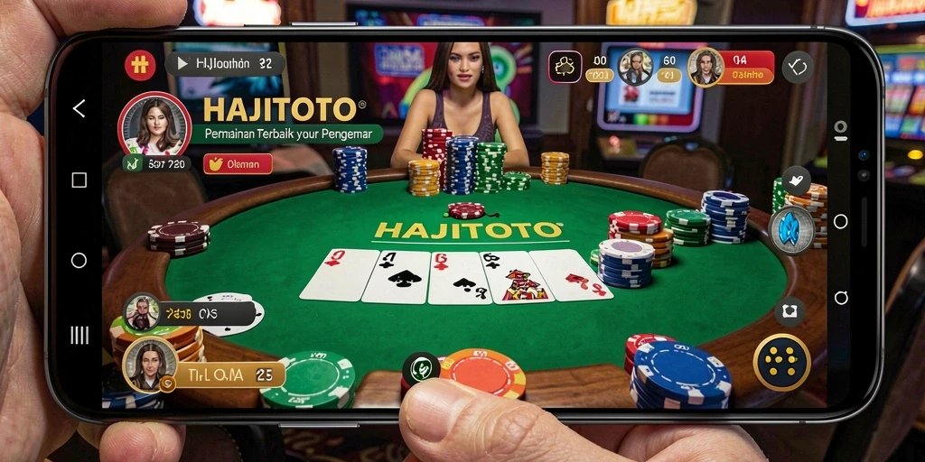 Tampilan gameplay yang menegangkan dari HAJITOTO di meja poker.