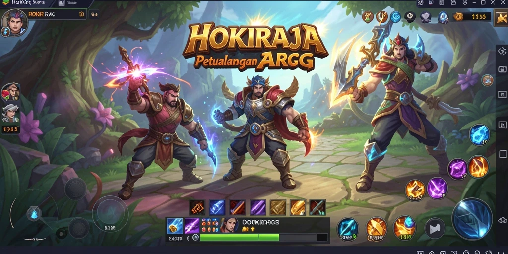 Tampilan aksi seru dalam gameplay HOKIRAJA ARPG.