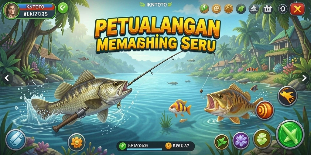 Tangkapan ikan besar dalam gameplay <strong>IKNTOTO</strong> menunjukkan keseruan memancing.