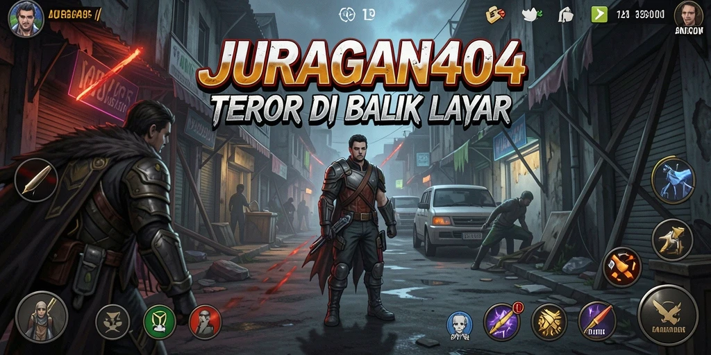 Gameplay menyeramkan di dalam dunia <strong>JURAGAN404</strong> yang penuh ketegangan.