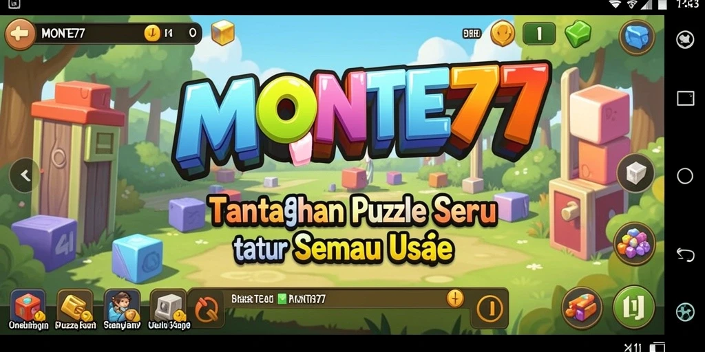 Tampilan gameplay MONTE77 yang menantang dengan berbagai puzzle menarik.
