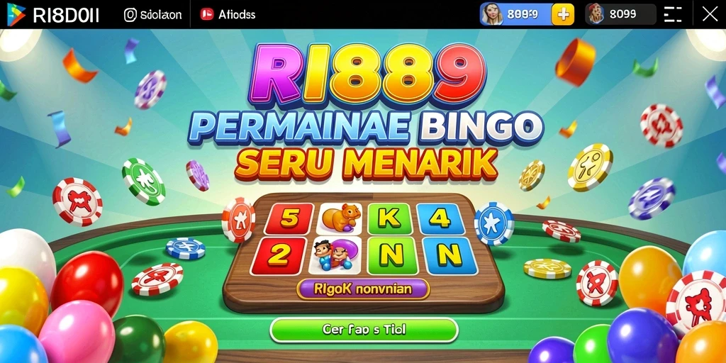 Tampilan gameplay Bingo yang menarik dan penuh warna di RI889.