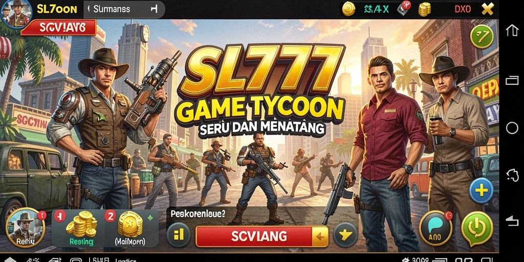Screenshot gameplay SL777 menunjukkan strategi membangun bisnis Tycoon.