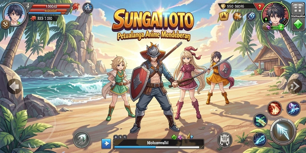 Screenshot SUNGAITOTO menampilkan aksi pertarungan karakter Anime yang seru.