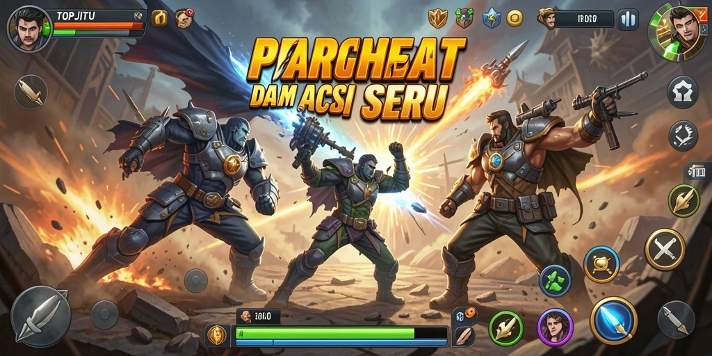 Tangkapan layar gameplay aksi yang mendebarkan di TOPJITU.