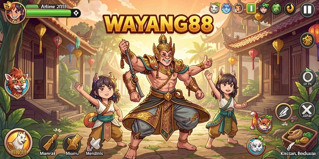 Screenshot gameplay WAYANG88 menunjukkan karakter anime yang beraksi.